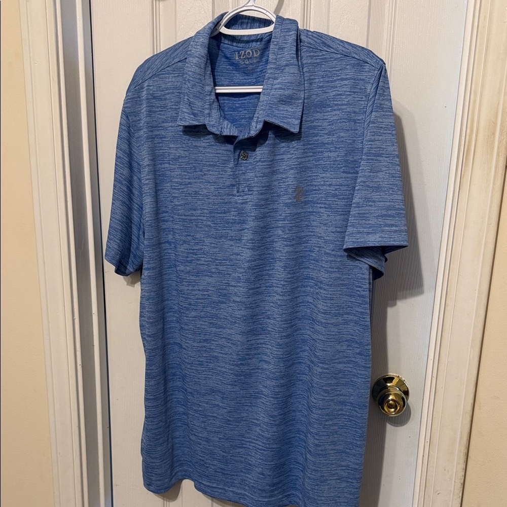Izod Men's Heathered Blue Polo Golf Shirt